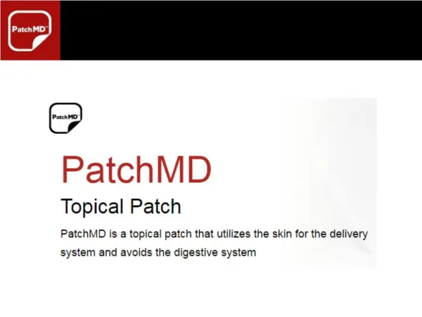 PatchMD presentation_vitamin d3_calcium patch