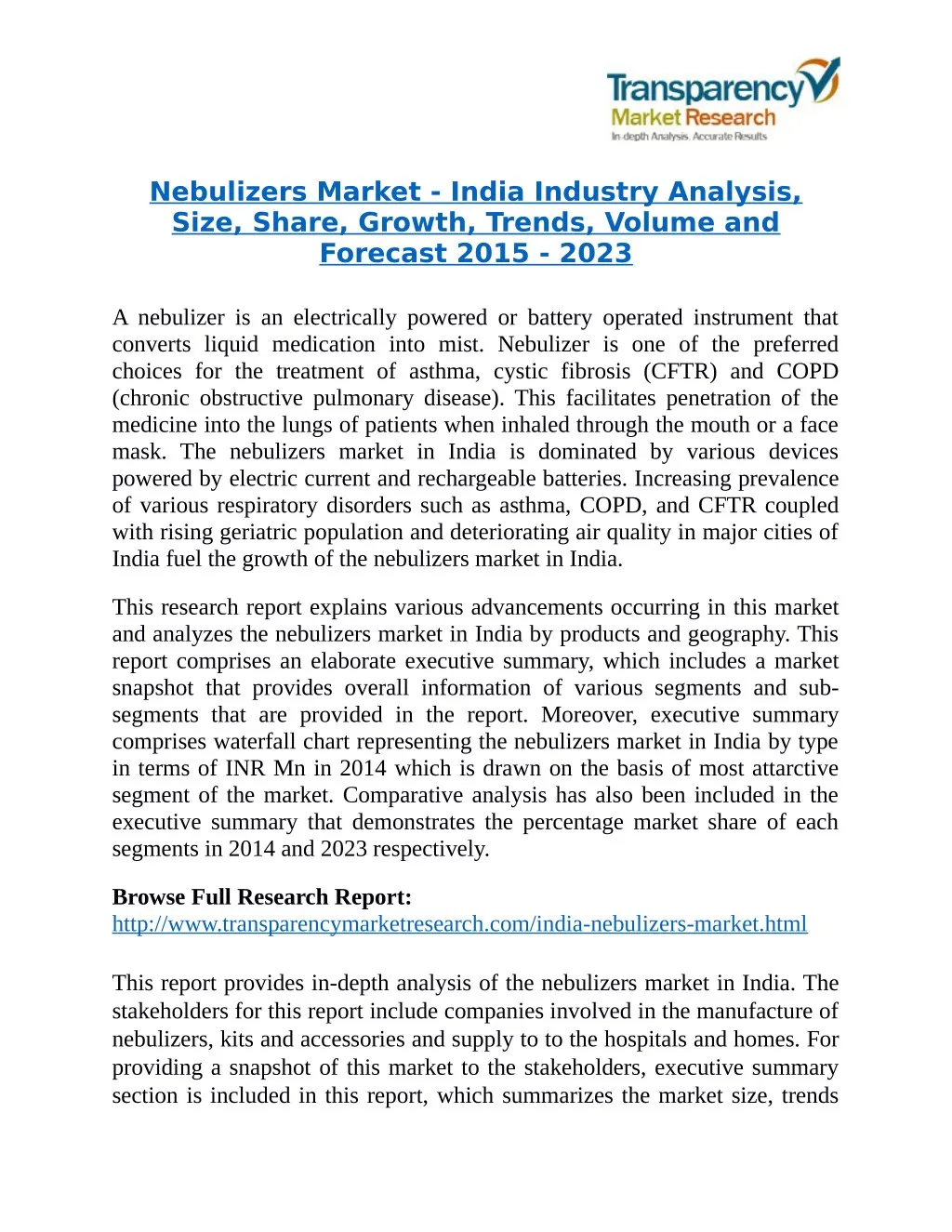 nebulizers market india industry analysis size