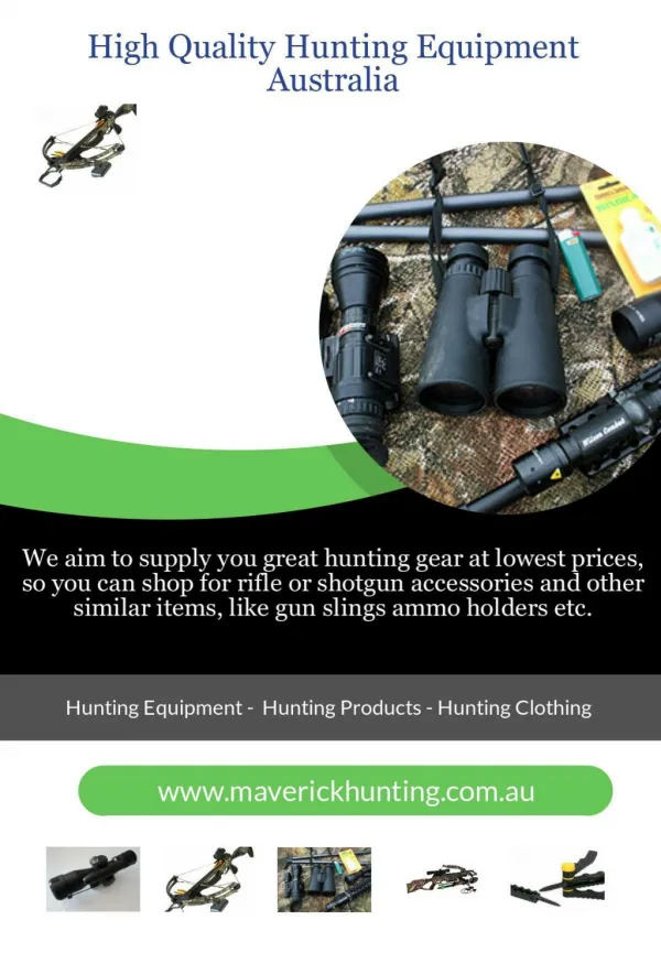 Seeking For Affordable Hunting Equipment Australia?