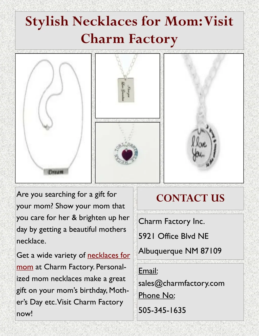 stylish necklaces for mom visit charm factory