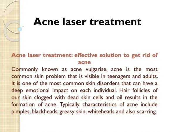 Acne laser treatment