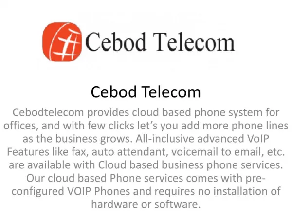 Cloud Based Phone System for Small Business