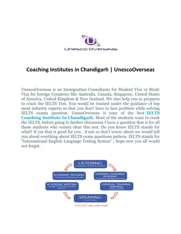 Best Coaching Institutes in Chandigarh | Unesco Overseas