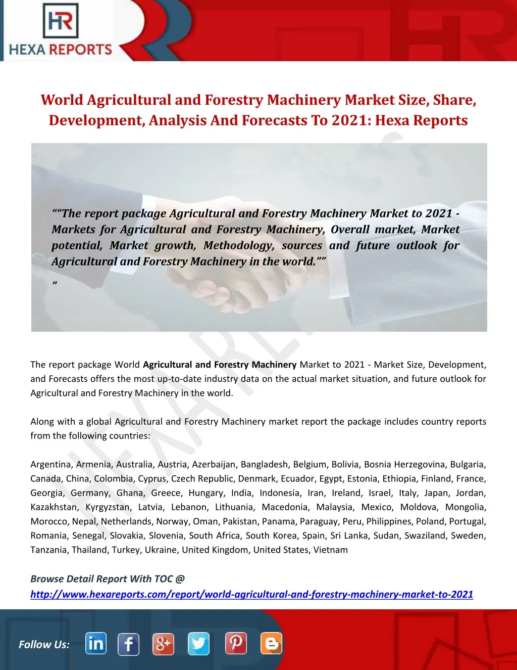 world agricultural and forestry machinery market