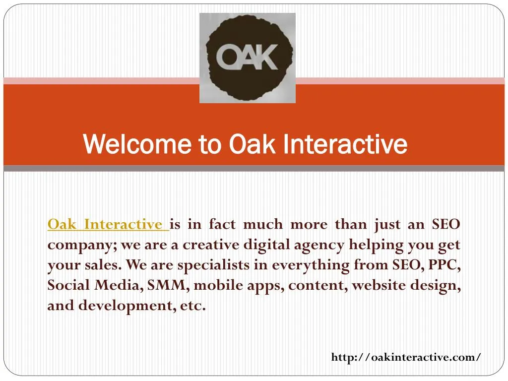 welcome to oak interactive