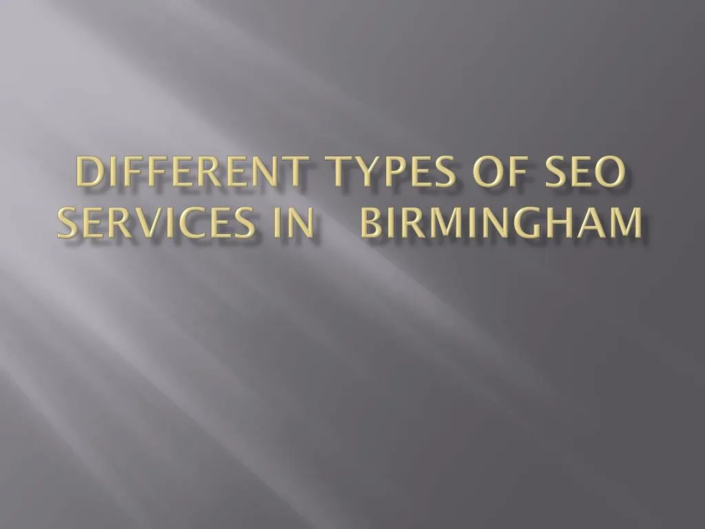different types of seo services in birmingham