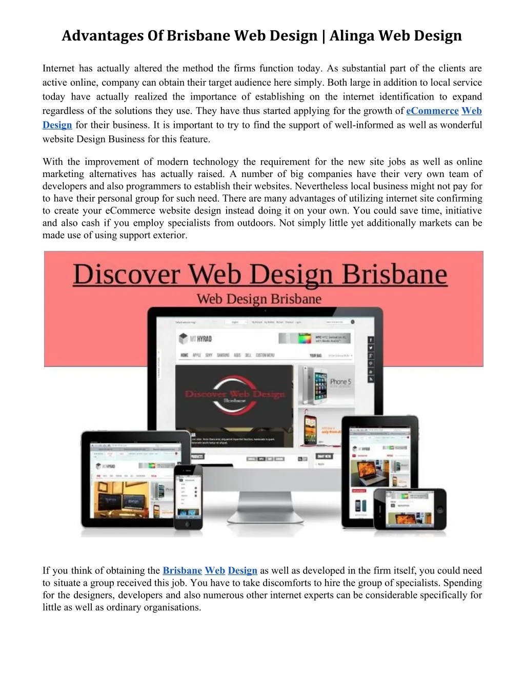 advantages of brisbane web design alinga