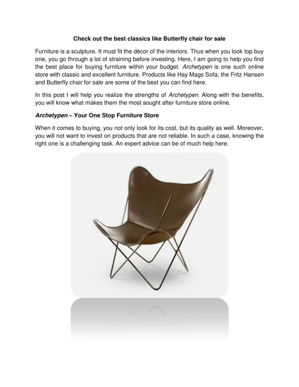 Check out the best classics like Butterfly chair for sale