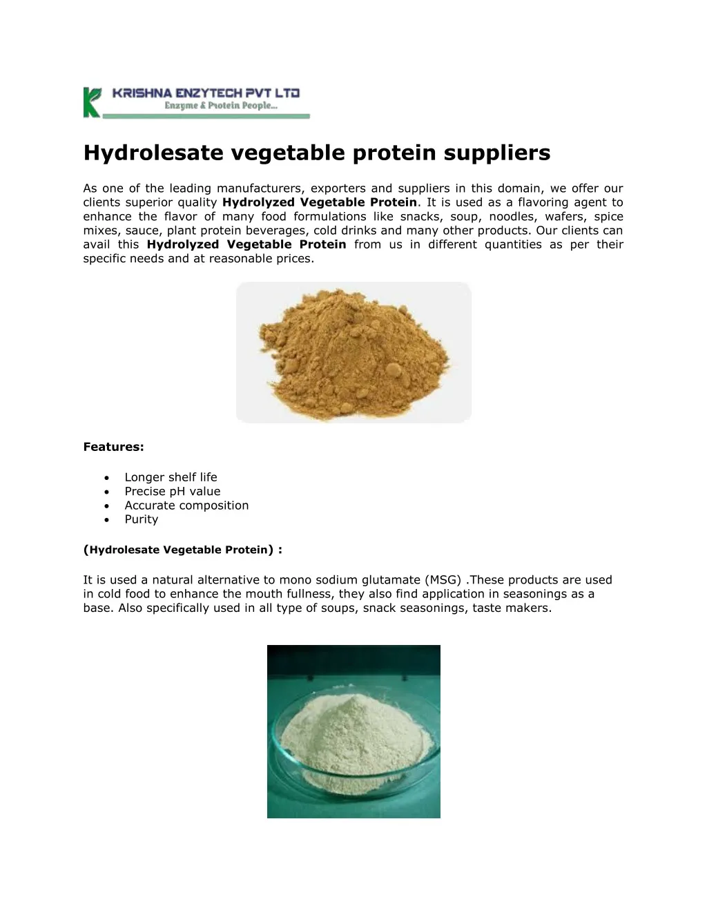 hydrolesate vegetable protein suppliers