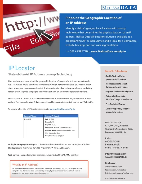 IP Address Locator in Australia - Melissa
