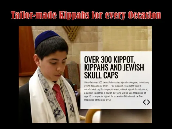Tailor-made Kippahs for every Occasion