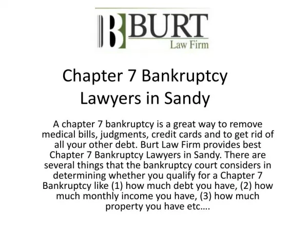 Cheap Bankruptcy Attorney Sandy