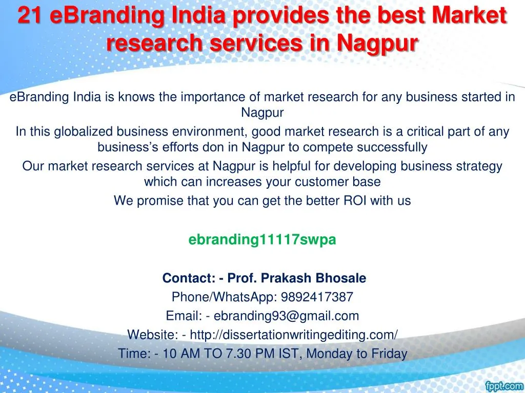 21 ebranding india provides the best market research services in nagpur