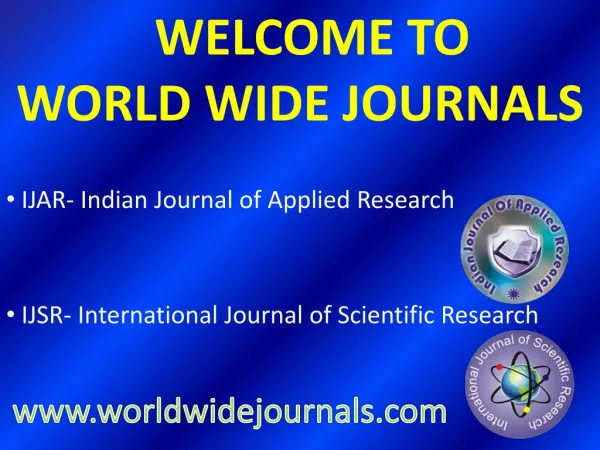 Indian Journal of Applied Research and International Journal of Scientific Research