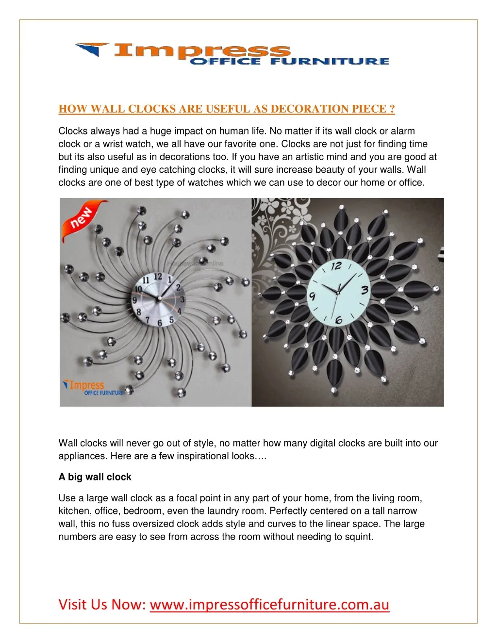 how wall clocks are useful as decoration piece