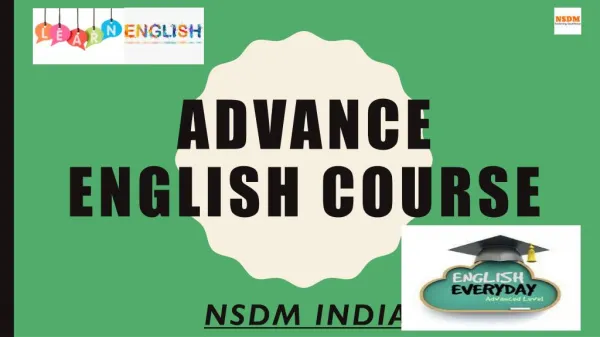 ADVANCE ENGLISH COURSE BY NSDM INDIA IN PUNE CITY