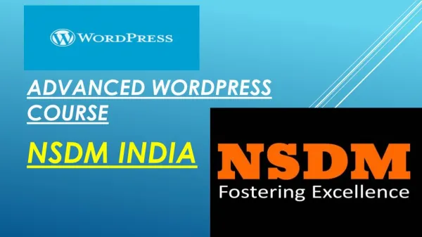advanced wordpress course in pune city by NSDM India