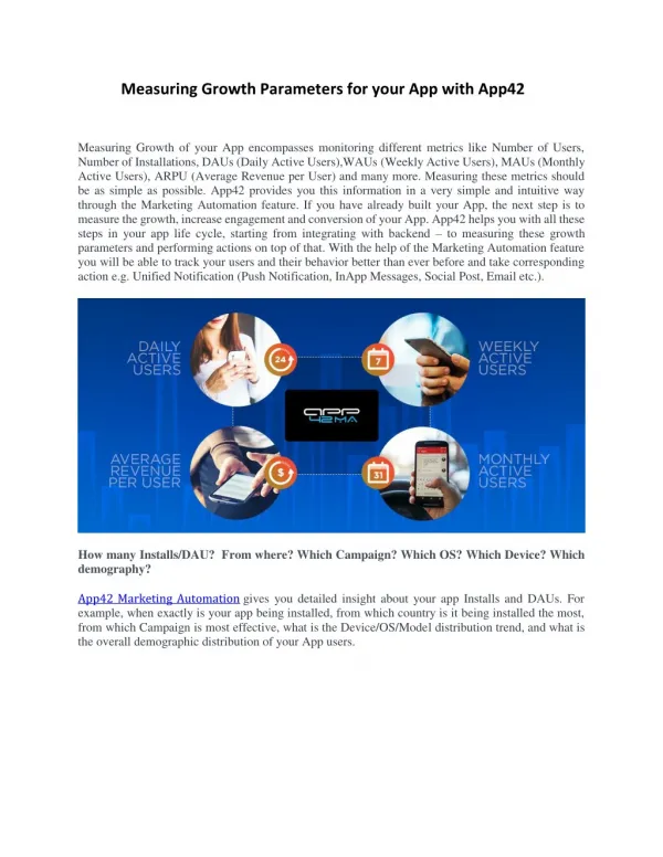 Measuring Growth Parameters for your App with App42