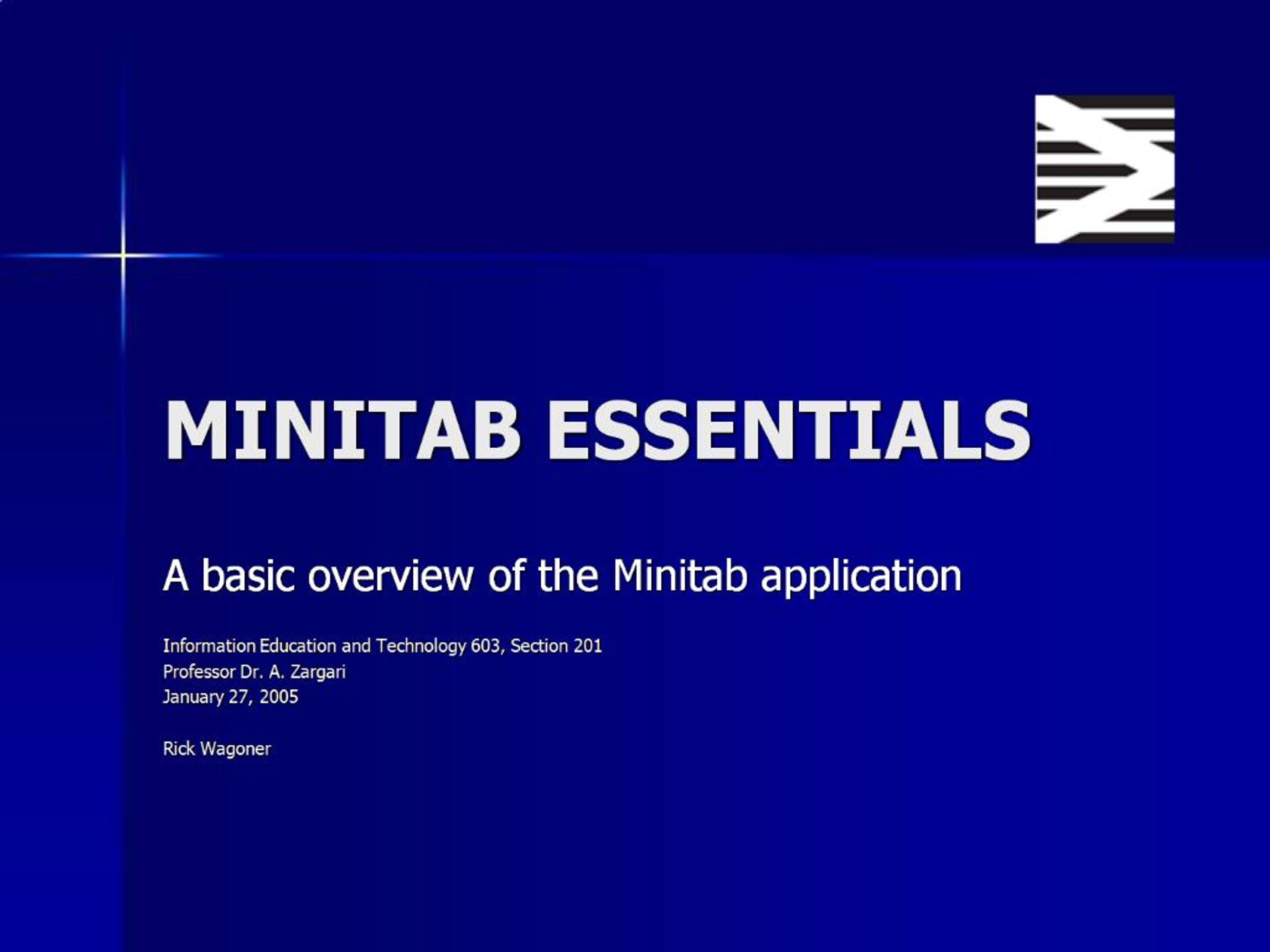 PPT - MINITAB ESSENTIALS PowerPoint Presentation, free download - ID:759087