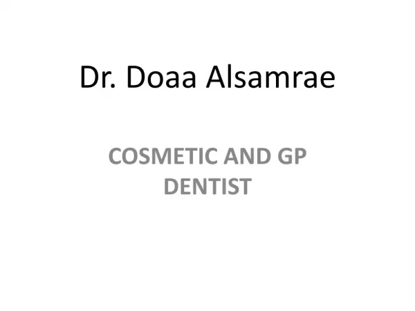 Dr. Doaa Alsamrae - Best Dentist in UAE