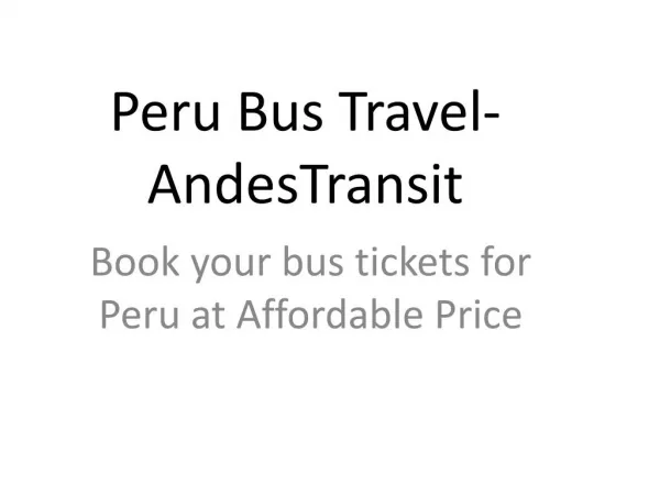 Peru Bus Travel
