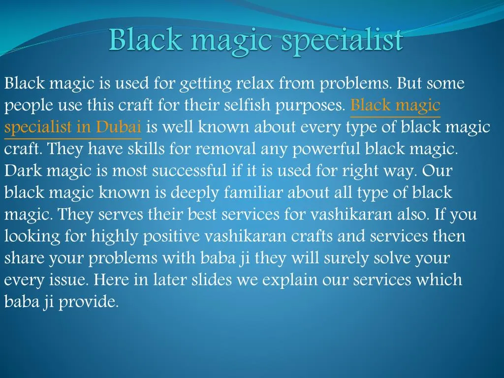 black magic specialist