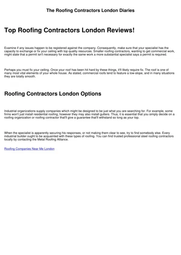 Fraud, Deceptions, and Downright Lies About Roofing Contractors London Exposed
