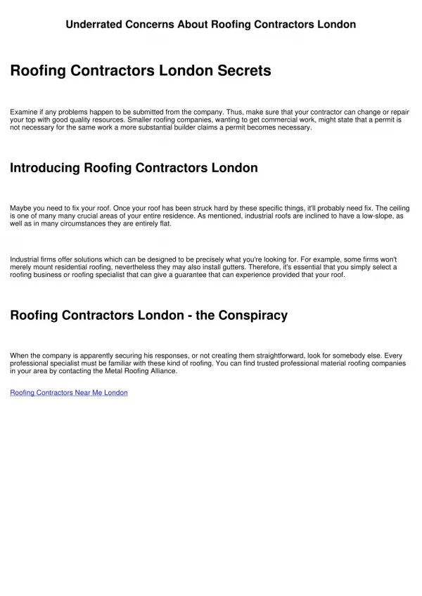 Life, Death and Roofing Contractors London