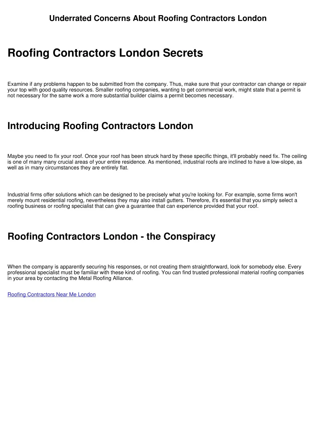 underrated concerns about roofing contractors