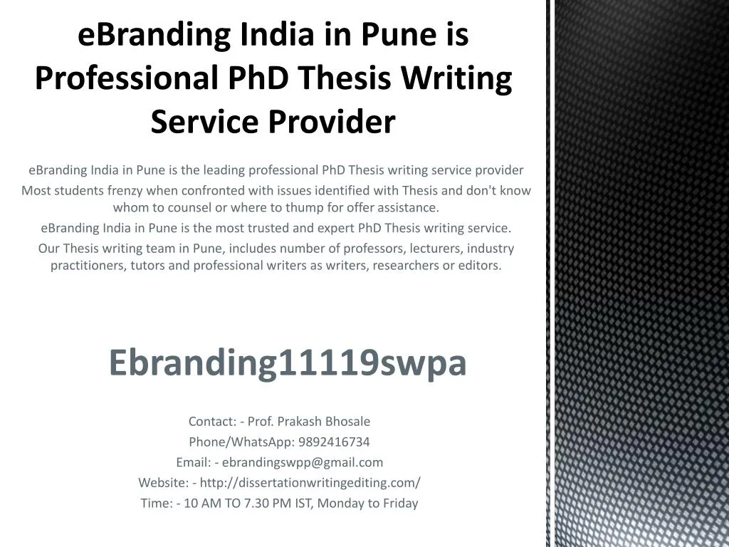 ebranding india in pune is professional phd thesis writing service provider