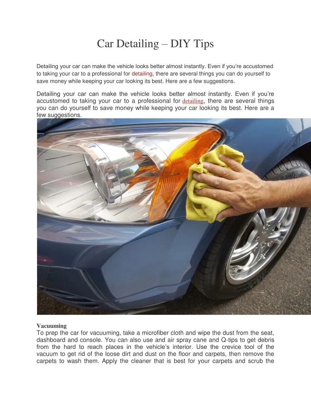 car detailing diy tips