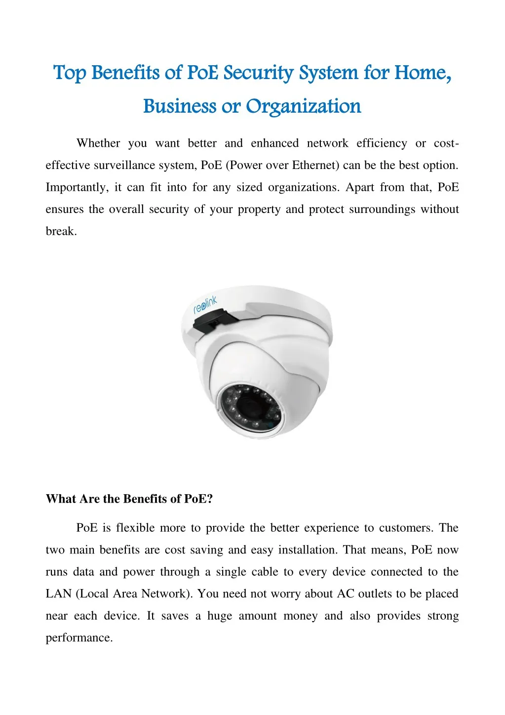 top benefits of poe security system for home