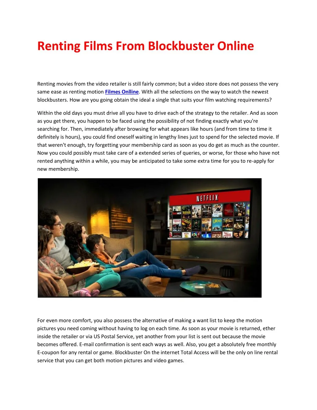 renting films from blockbuster online