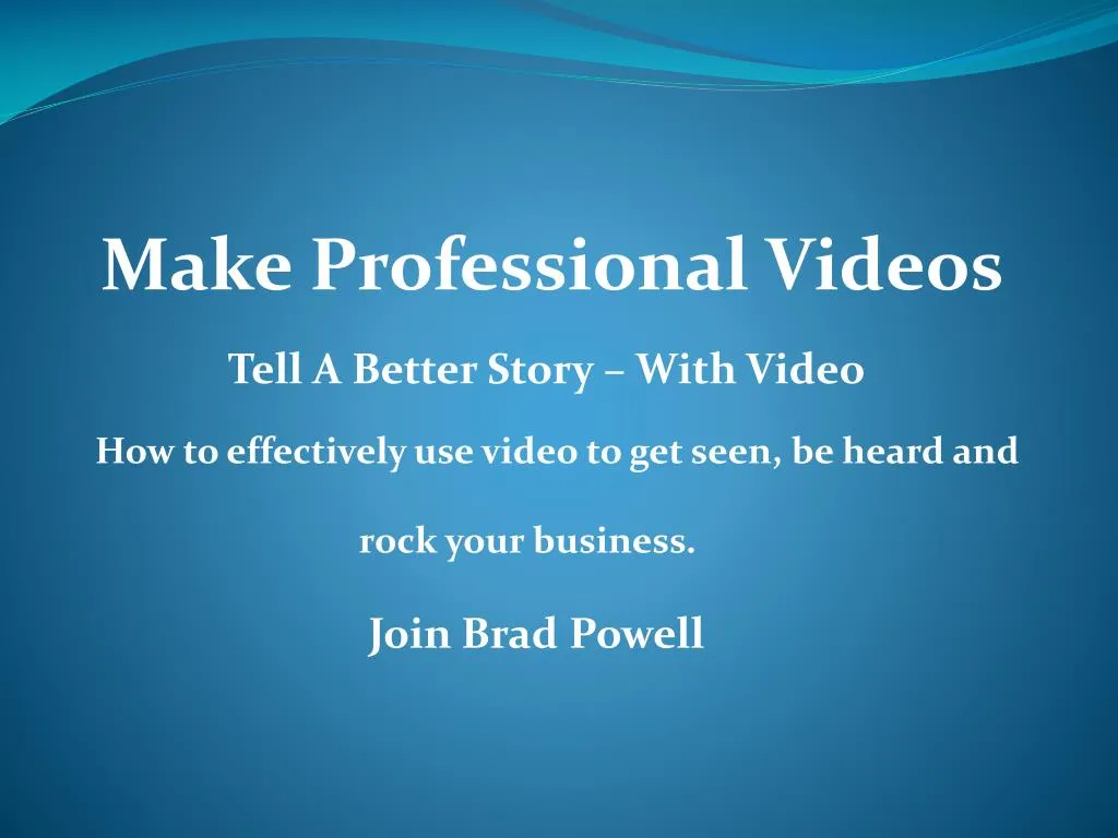 make professional videos tell a better story with