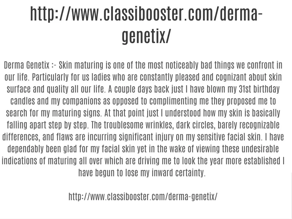 http www classibooster com derma http