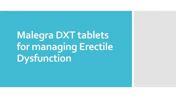 Malegra DXT Pills Usage Instructions