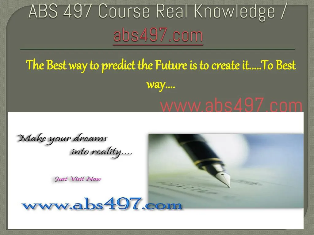 abs 497 course real knowledge abs497 com