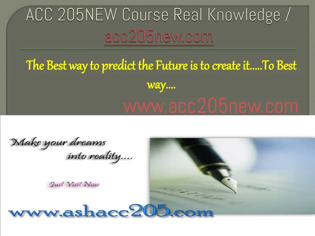 acc 205new course real knowledge acc205new com