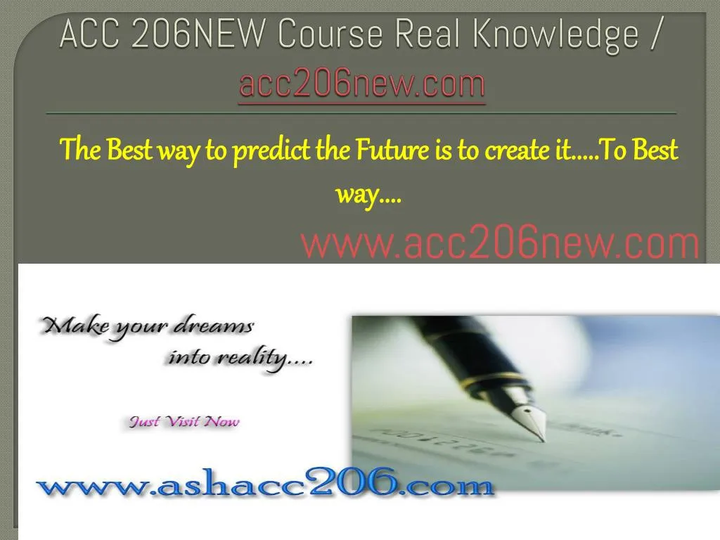 acc 206new course real knowledge acc206new com