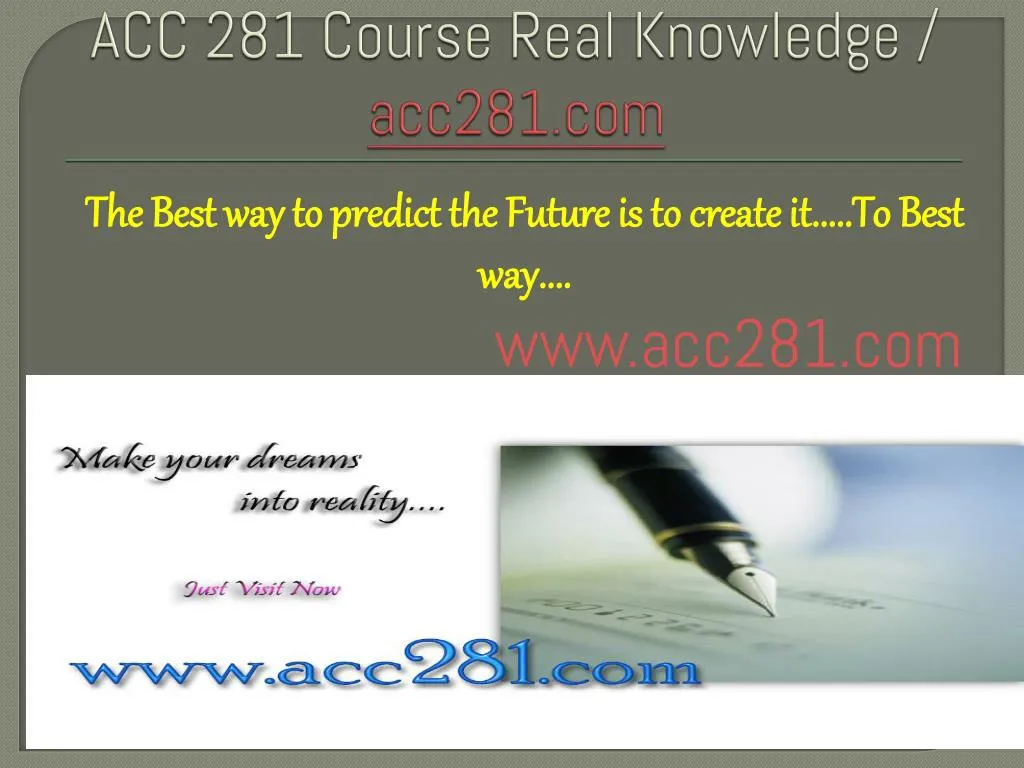 acc 281 course real knowledge acc281 com