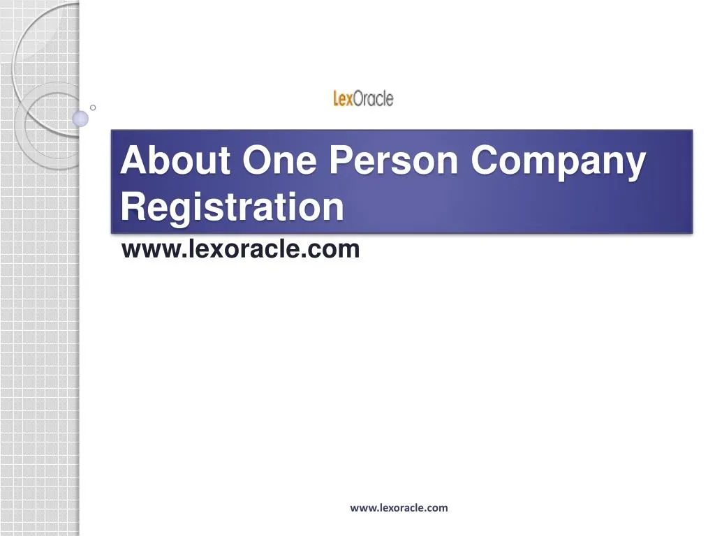 about one person company registration