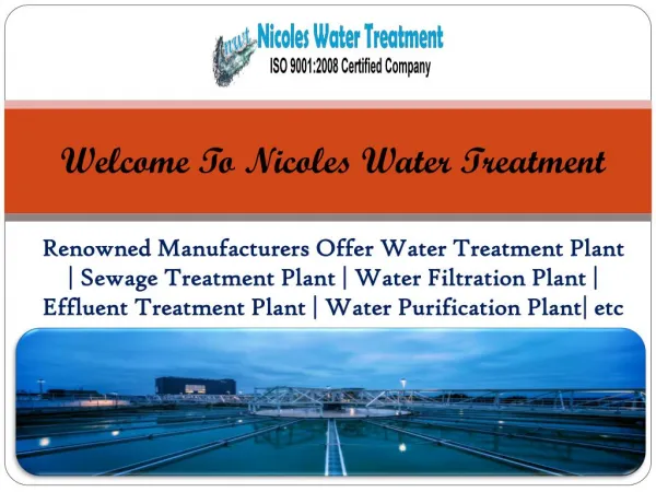 Waste Water Treatment Plant In Delhi