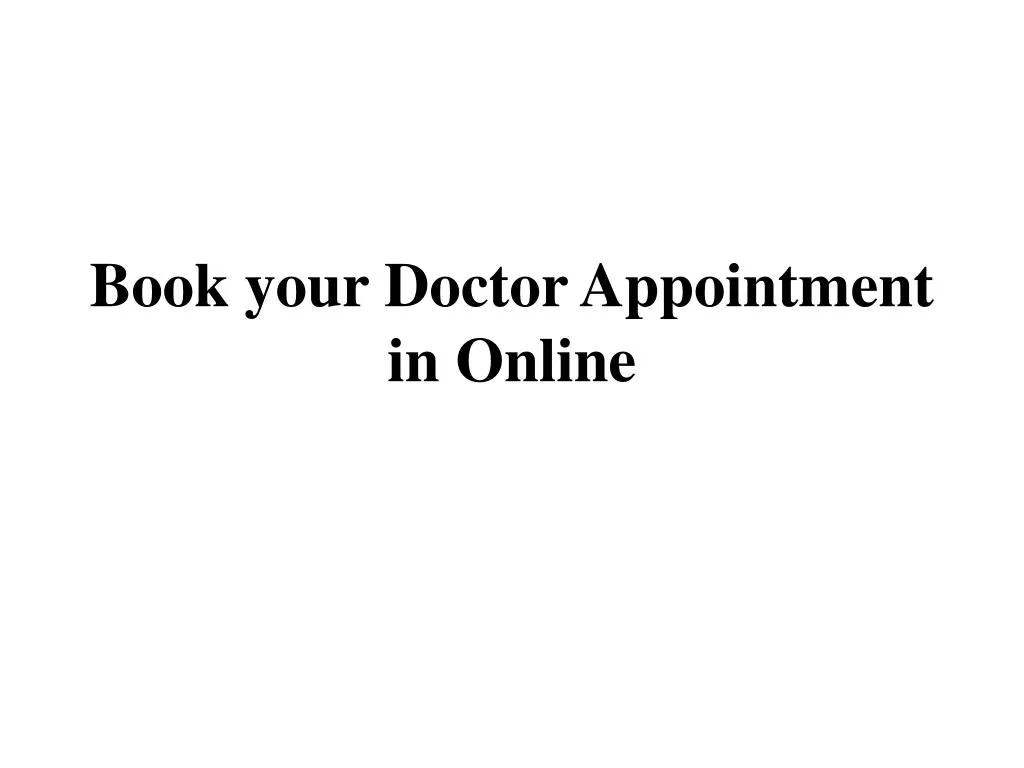book your doctor appointment in online