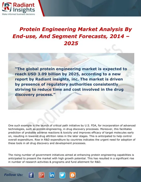 Protein Engineering Market Demand and Trends 2014 - 2025