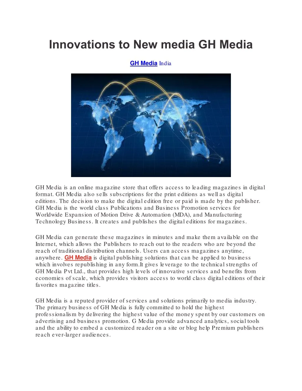 innovations to new media gh media gh media india