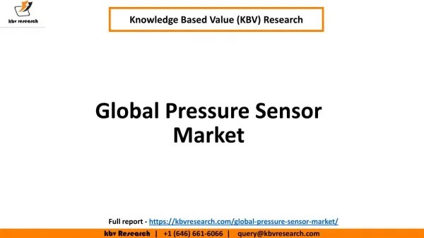 Global Pressure Sensor Market, Industry Analysis, Size