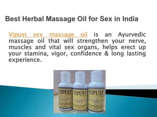 Best herbal sex massage oil in India