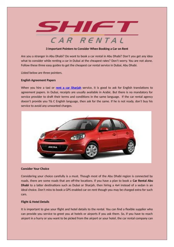 Choose the best Rent car services in dubai