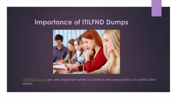 ITILFND Dumps