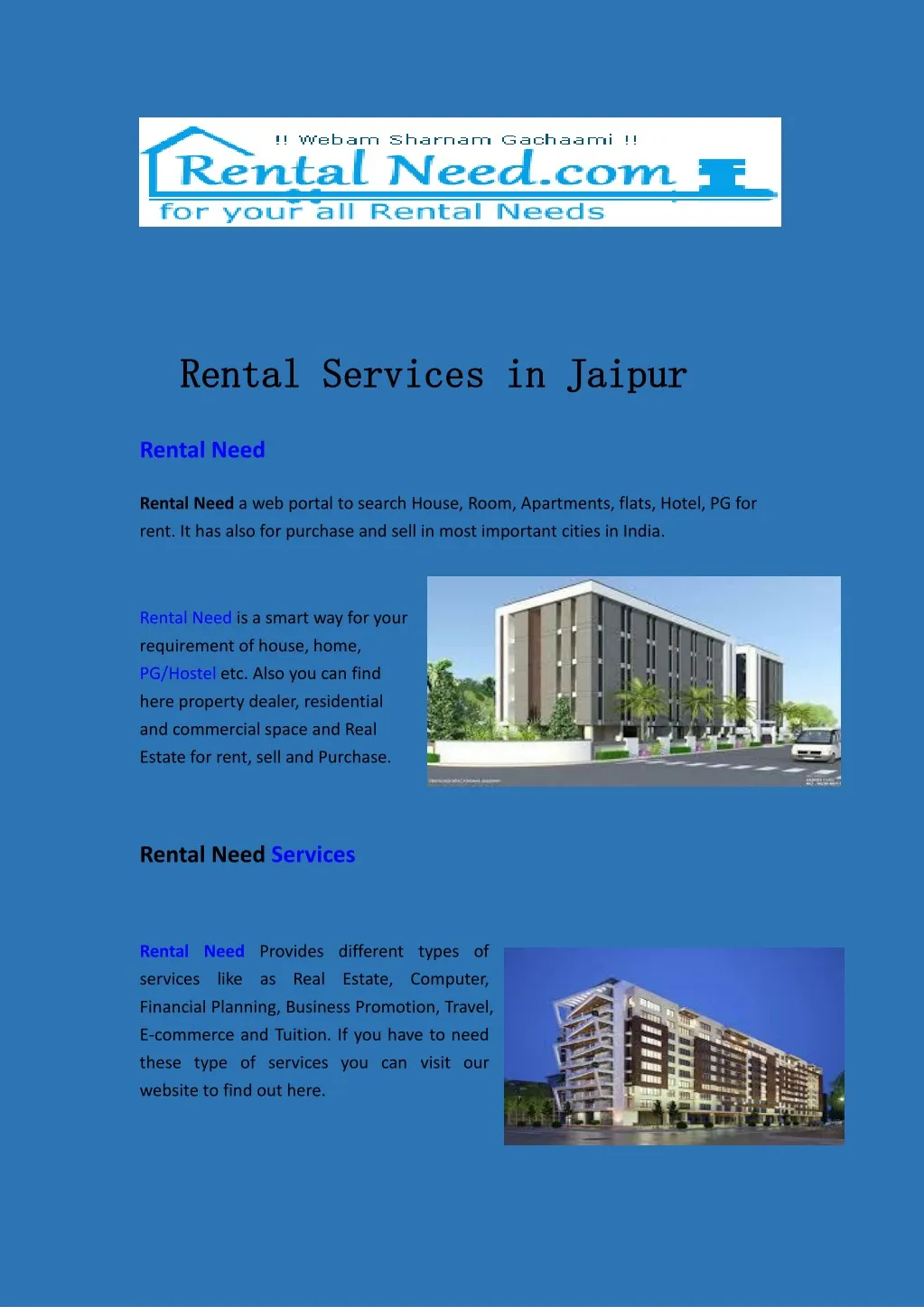 rental services in jaipur rental services
